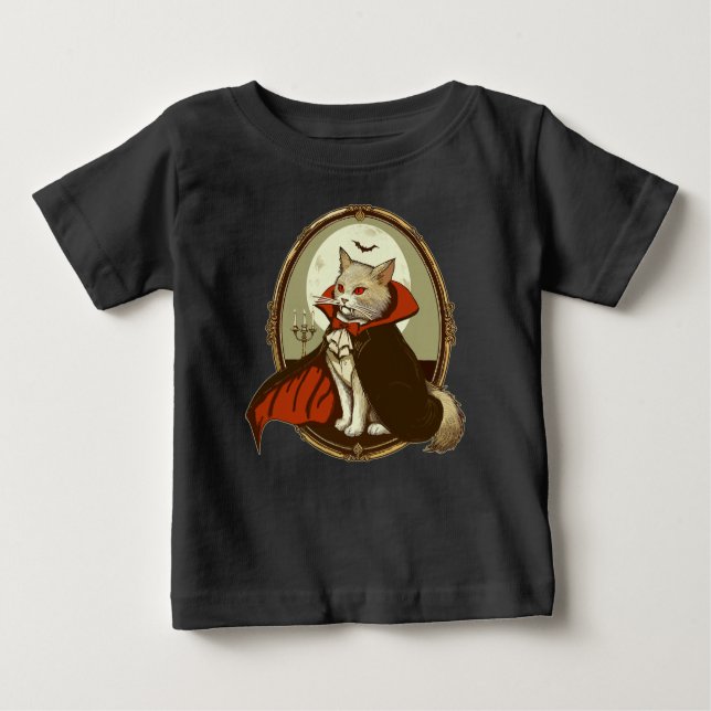 Halloween Cat, Count Catula Baby T-Shirt (Front)