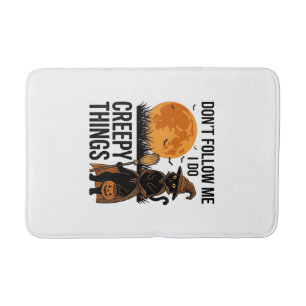 Halloween Cat Creepy Things Funny Witch_1 Bath Mat