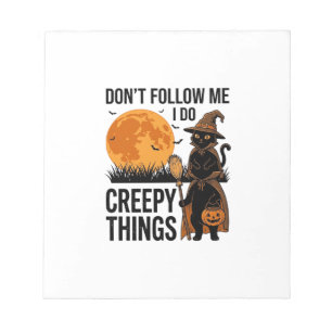 Halloween Cat Creepy Things Funny Witch_1 Notepad