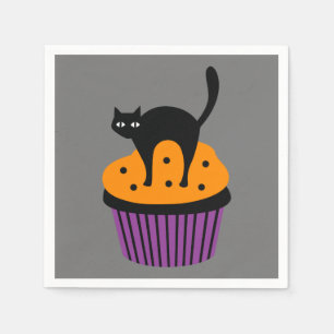 Halloween cat cupcake napkin