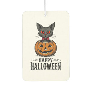 Halloween Cat Cute Pumpkin Vintage Spooky_1 Car Air Freshener