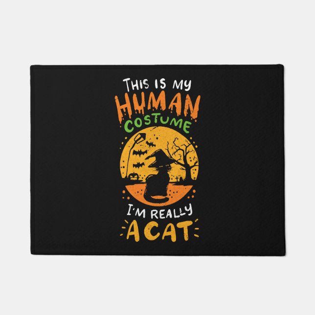 Halloween Cat          Doormat (Front)