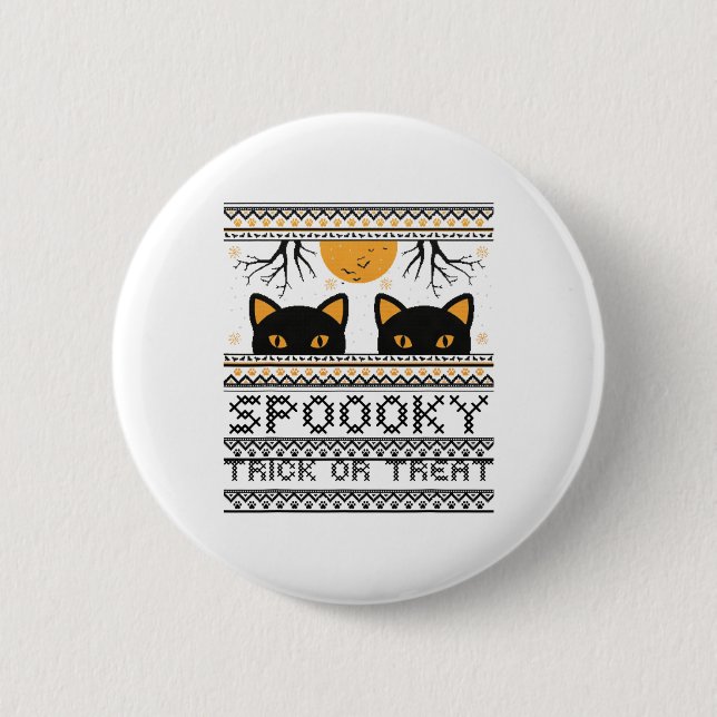 Halloween-cat Eyes Spooky Trick Or Treat Trendy Gr 6 Cm Round Badge (Front)