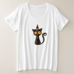 Halloween/cat//fall /whimsical plus size T-Shirt