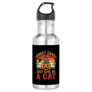Halloween Cat Forget Candy Give Me A Cat_1 532 Ml Water Bottle