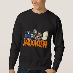 Halloween Cat Ghost Black Cat Spooky Season Sweatshirt