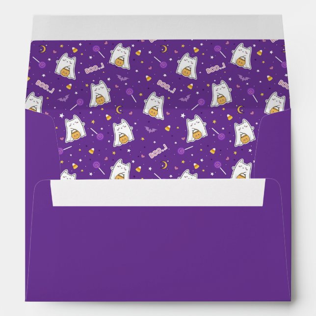 Halloween Cat Ghost Interior Envelope (Back (Bottom))