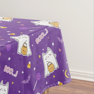 Halloween Cat Ghost Tablecloth