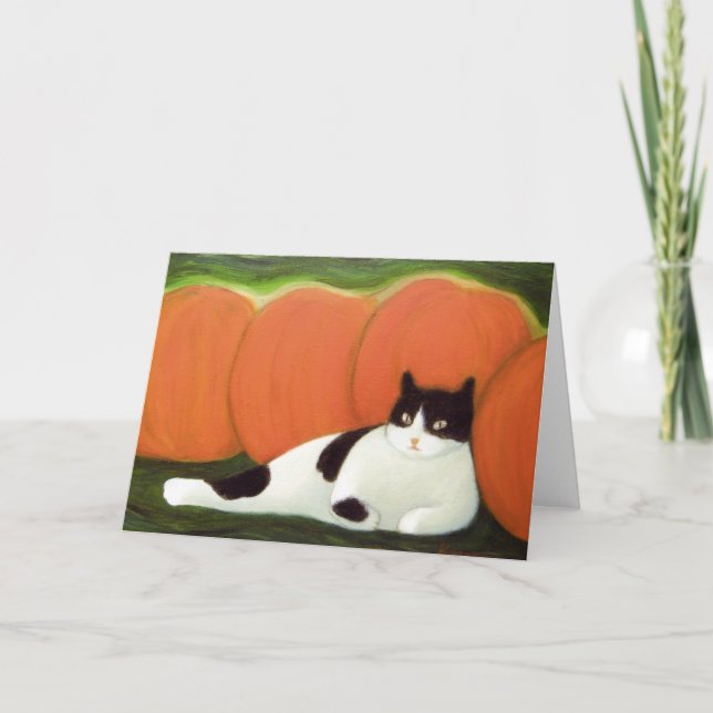 Halloween Cat Greeting Card (Front)