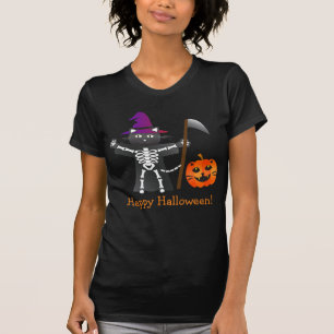 Halloween Cat Grim Reaper T-Shirt
