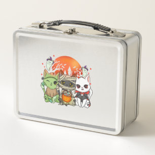 Halloween Cat Halloween Costume Metal Lunch Box