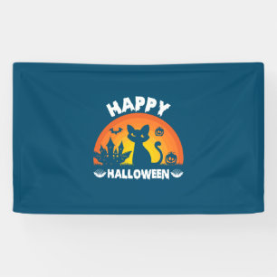 Halloween Cat Happy Halloween Birthday Banner