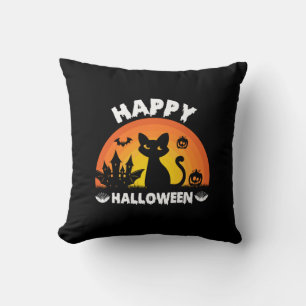 Halloween Cat Happy Halloween Birthday Cushion