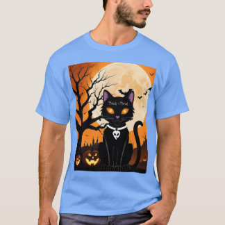 Halloween Cat Happy Halloween Gift for family girl T-Shirt