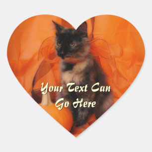 Halloween Cat Heart Stickers
