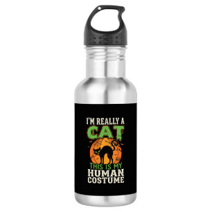 Halloween Cat Human Costume Funny Design 532 Ml Water Bottle