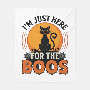 Halloween Cat I’m Just Here for the Boos Fleece Blanket