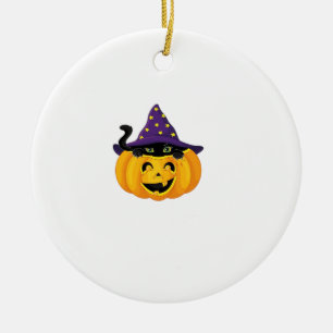 Halloween Cat in Pumpkin � Cute Black Kitten Stick Ceramic Tree Decoration