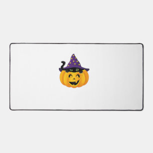Halloween Cat in Pumpkin – Cute Black Kitten Stick Desk Mat