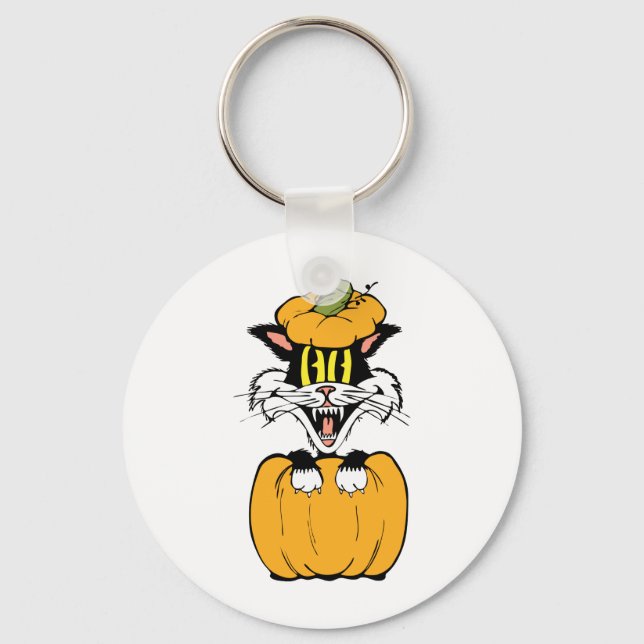 Halloween Cat Key Ring (Front)