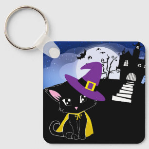 Halloween Cat Key Ring