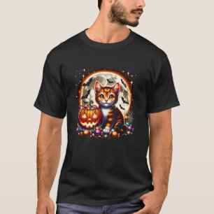 Halloween Cat Kitten Spooky Pumpkin Jack o Lantern T-Shirt