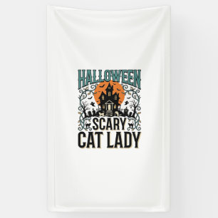 Halloween Cat Lady Scary Haunted House Vintage_1 Banner