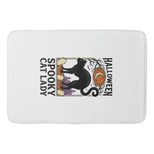 Halloween Cat Lady Vintage Black Cat Shirt_1 Bath Mat