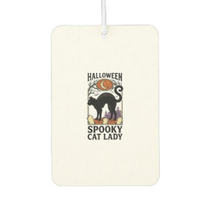 Halloween Cat Lady Vintage Black Cat Shirt_1 Car Air Freshener