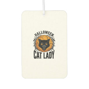 Halloween Cat Lady Vintage Black Cat Shirt Design Car Air Freshener