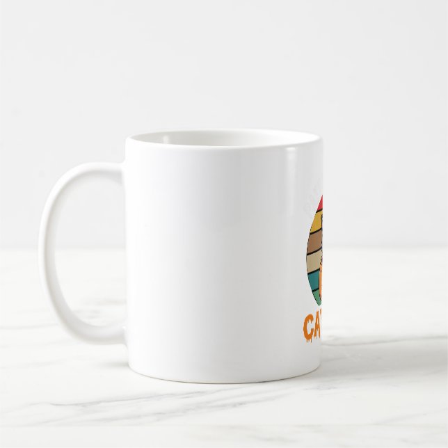 Halloween Cat Lady Witch Pumpkin Retro Design Coffee Mug (Left)