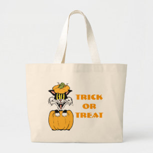 Halloween Cat Large Tote Bag