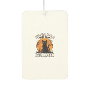 Halloween Cat Meow-Some Vintage Engraving Design_1 Car Air Freshener