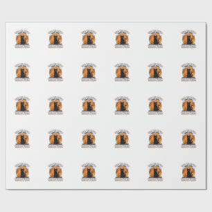 Halloween Cat Meow-Some Vintage Engraving Design_1 Wrapping Paper
