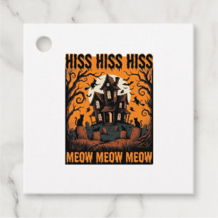 Halloween Cat Meow Spooky Vintage Witch House Favour Tags
