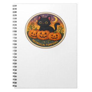 Halloween Cat Meowgical Pumpkins Embroidery Design Notebook