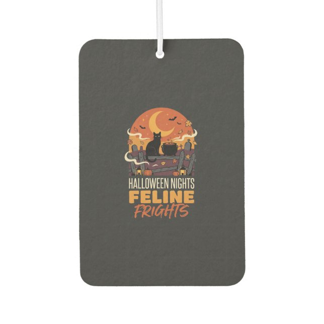 Halloween Cat Moonlit Magic Car Air Freshener (Front)