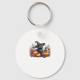 Halloween Cat Mouse Pumpkins T-Shirt Essential T-S Key Ring