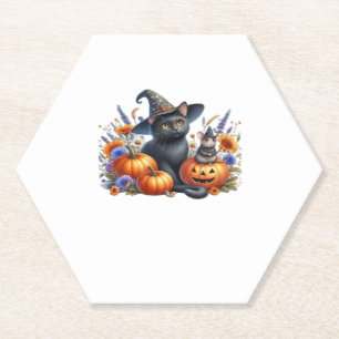 Halloween Cat Mouse Pumpkins T-Shirt Essential T-S Paper Coaster