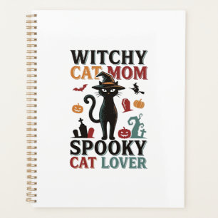 Halloween Cat Mum Vintage Witchy Cat Lover Design_ Planner
