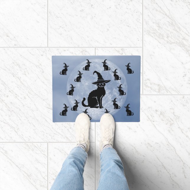 Halloween Cat n Hat Doormat (Indoor)