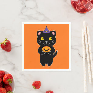 Halloween Cat Napkin