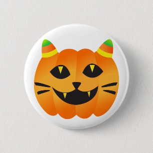 Halloween Cat-o'-Lantern 6 Cm Round Badge