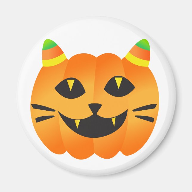 Halloween Cat-o'-Lantern Magnet (Front)