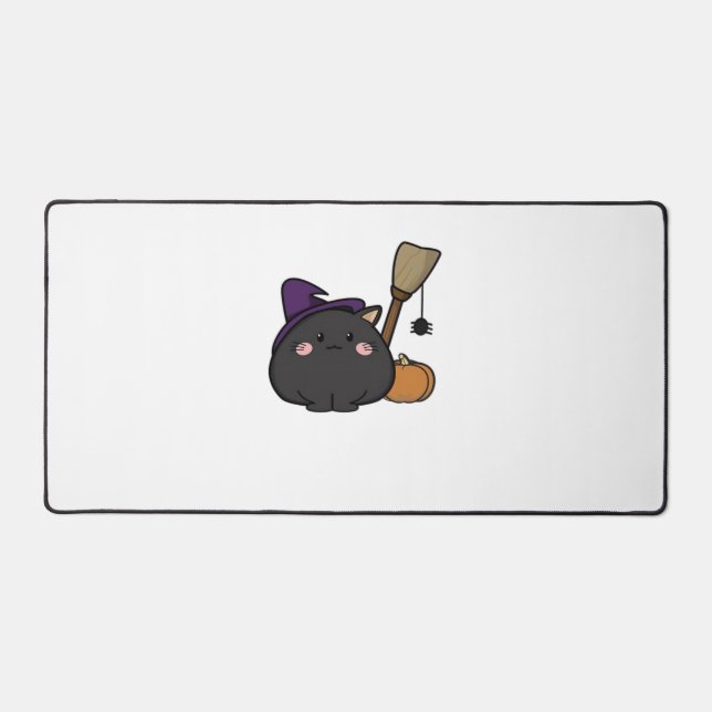 Halloween Cat Oversized T-Shirt Desk Mat (Front)