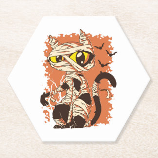 Halloween Cat Paper Coaster
