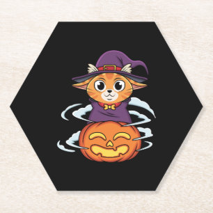 Halloween Cat Paper Coaster