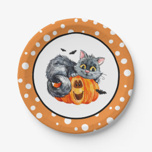 Halloween Cat Paper Plates