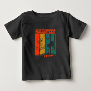 Halloween Cat Party Baby  T-Shirt 
