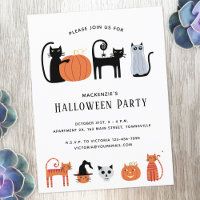 Halloween Cat Party Invitation